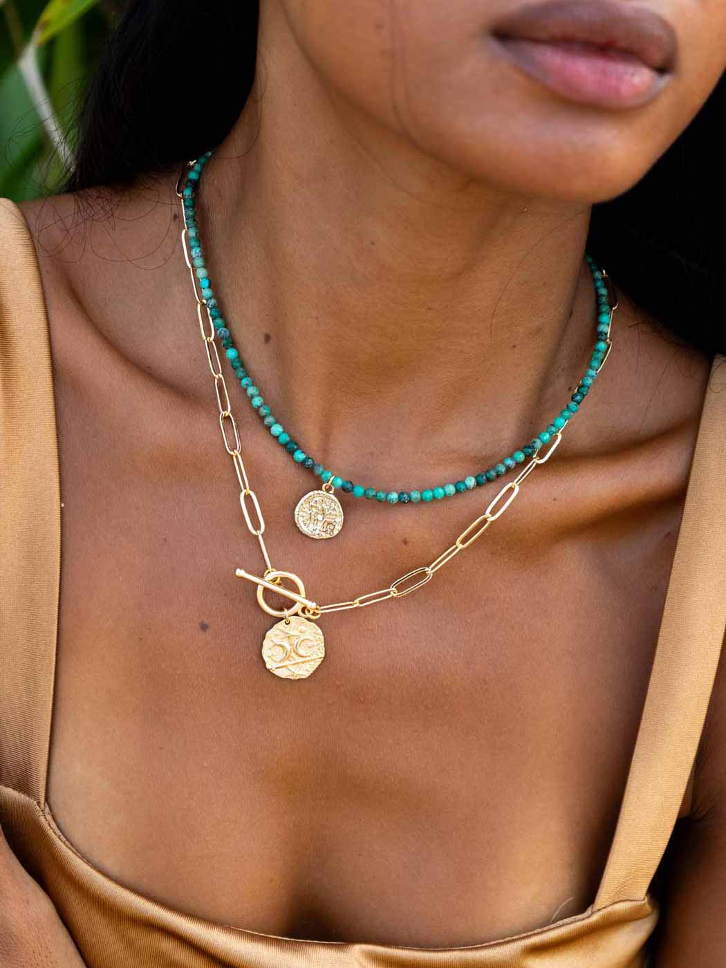 azurite beaded choker