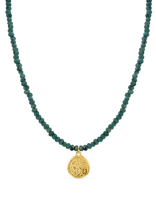 azurite medallion necklace