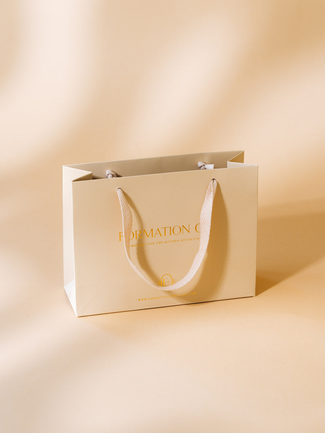 luxury jewellery gifting bag side on, with expensive detailing