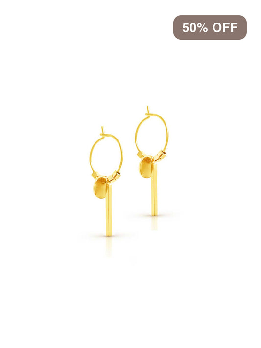 GOLD CHARM HOOPS ON SALE