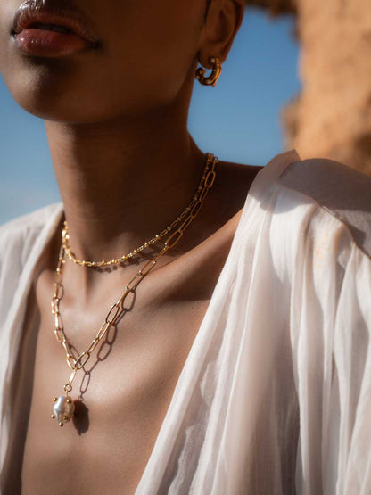 unique link gold chain