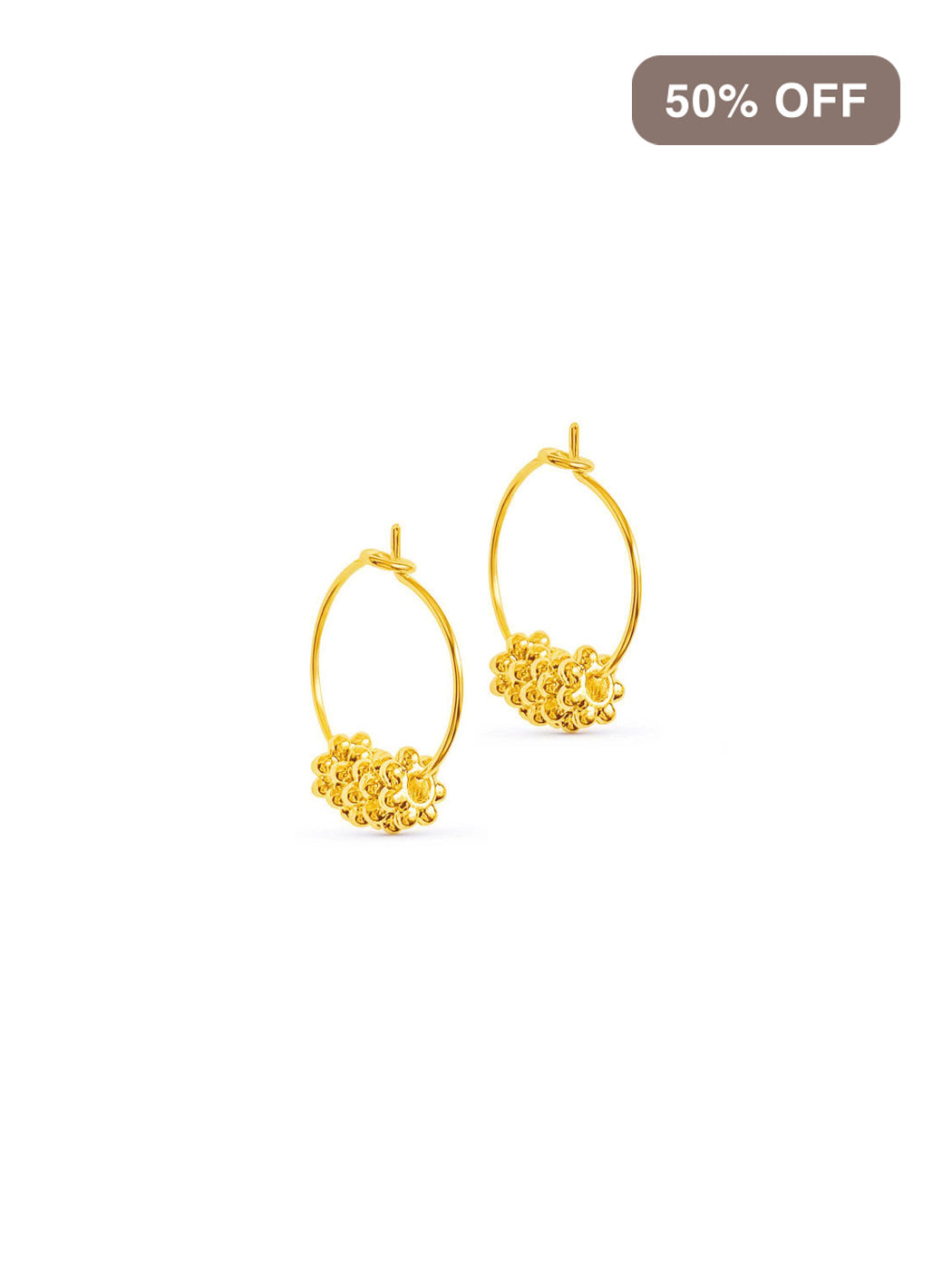 MINIMAL FLOWER GOLD HOOPS SALE