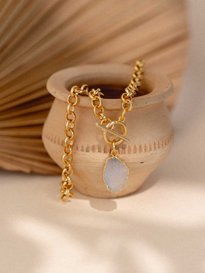 STATEMENT GOLD GEMSTONE NECKLACE