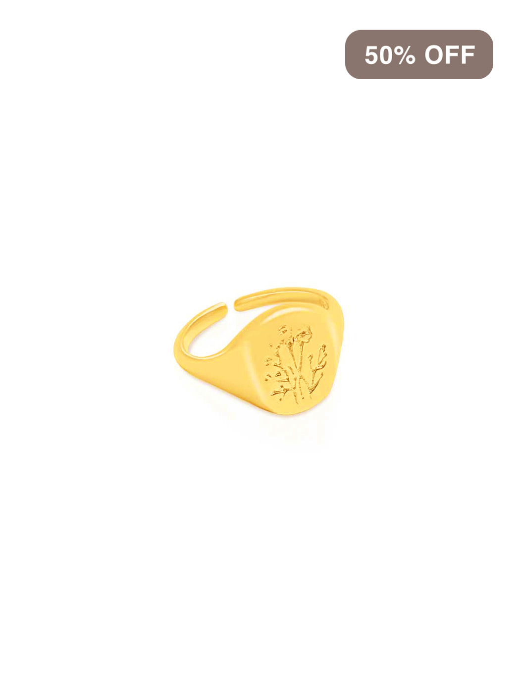 FLORA SIGNET GOLD RING SALE