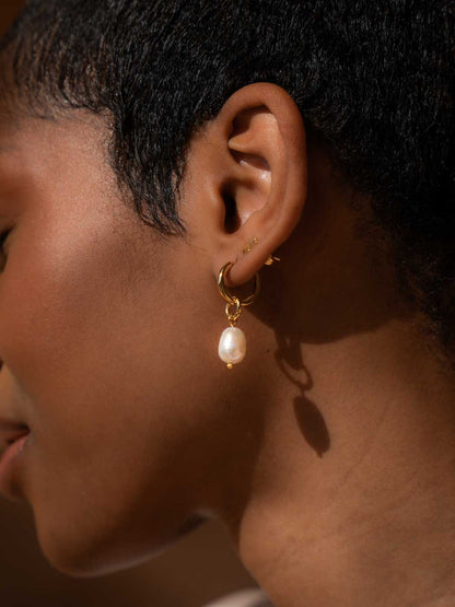 pearl hoops gold removable