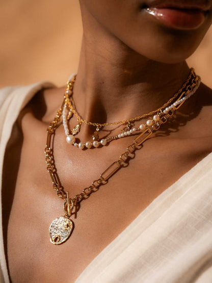 summer inspired necklace stack