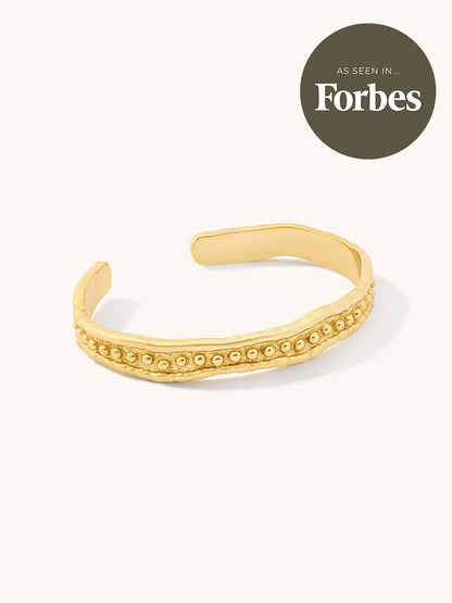 gold textured cuff as seen in forbes