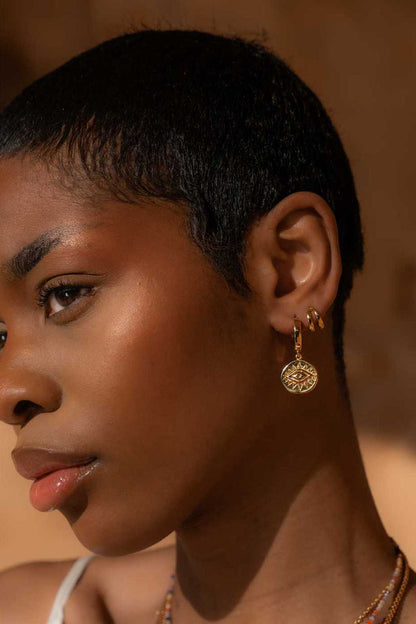 gold talisman hoops