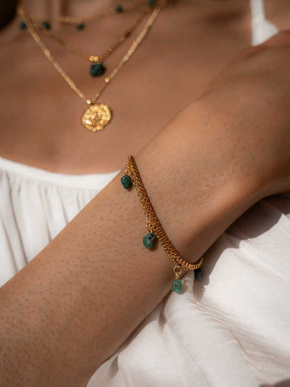 raw emerald bracelet