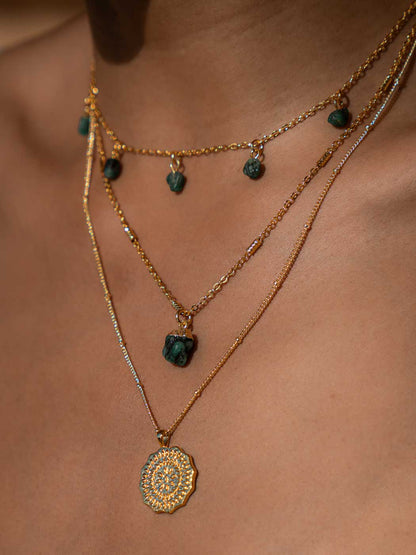 RAW EMERALD GEMSTONE NECKLACE