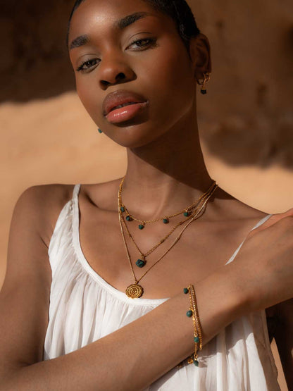 EMERALD GEMSTONE NECKLACE RAW GOLD