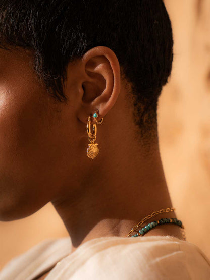 CHARM HOOPS BEACH THEMED GOLD