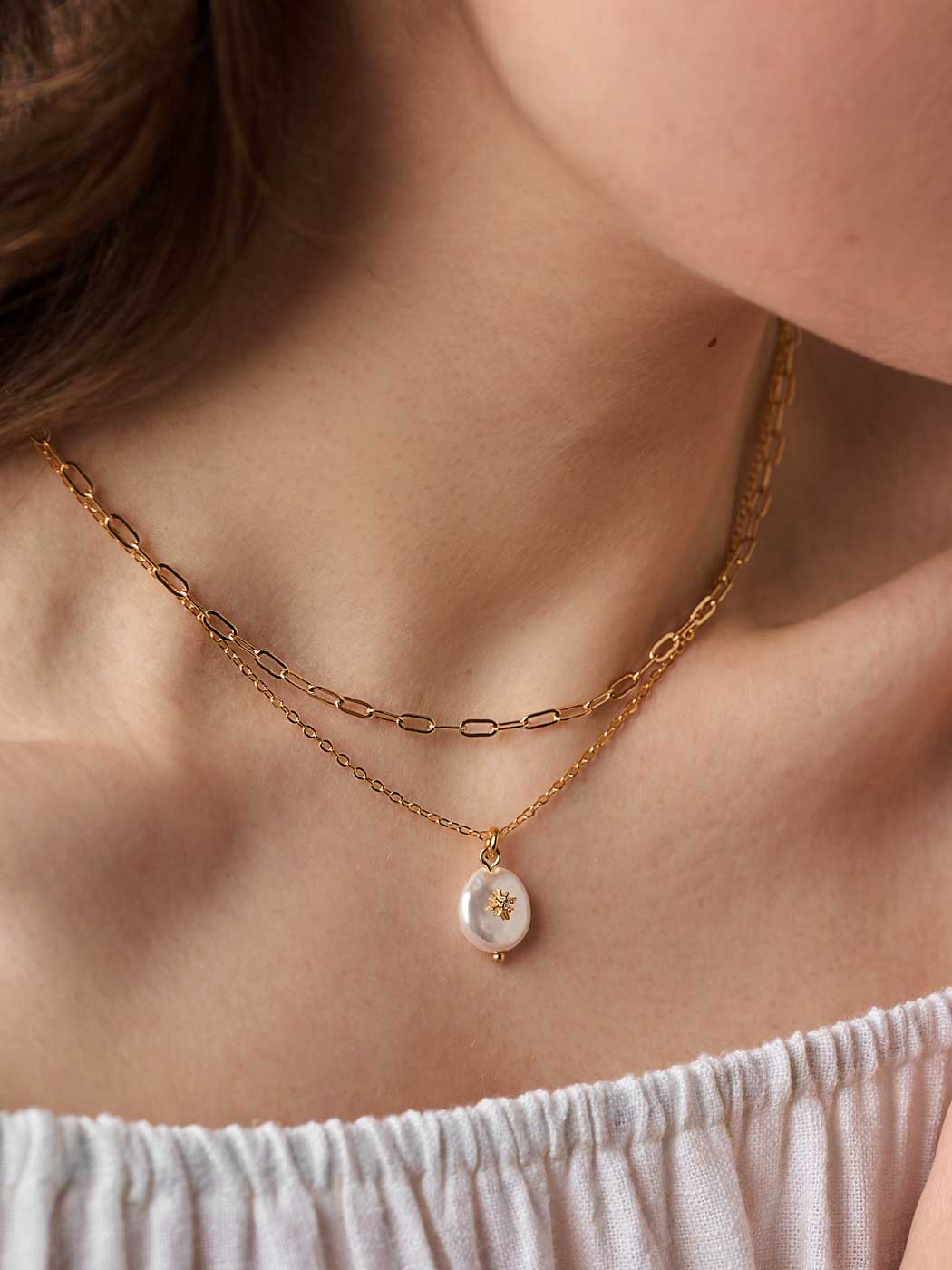 PYLA DELICATE GOLD PEARL NECKLACE