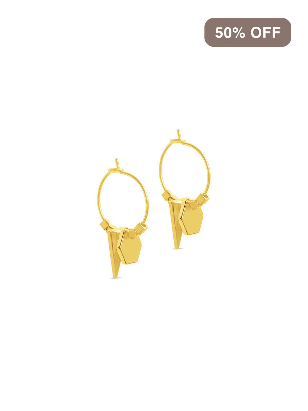 SHAPES CHARM HOOPS GOLD SALE