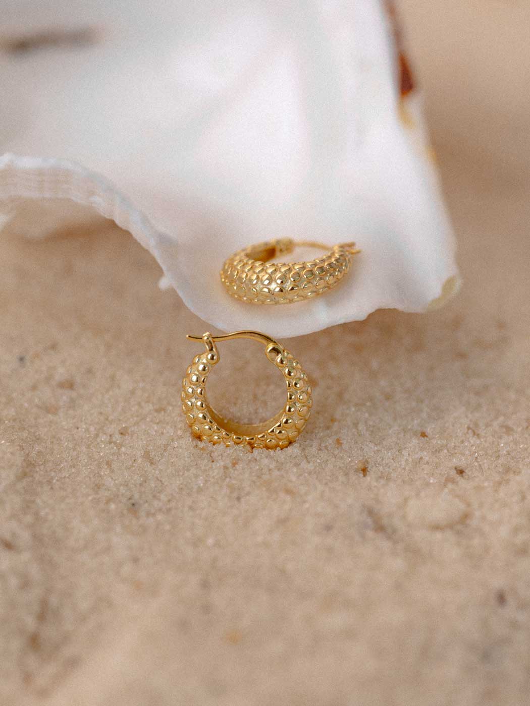 ocean inspired gold earrings