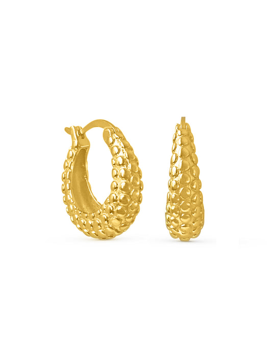 textured hoops gold