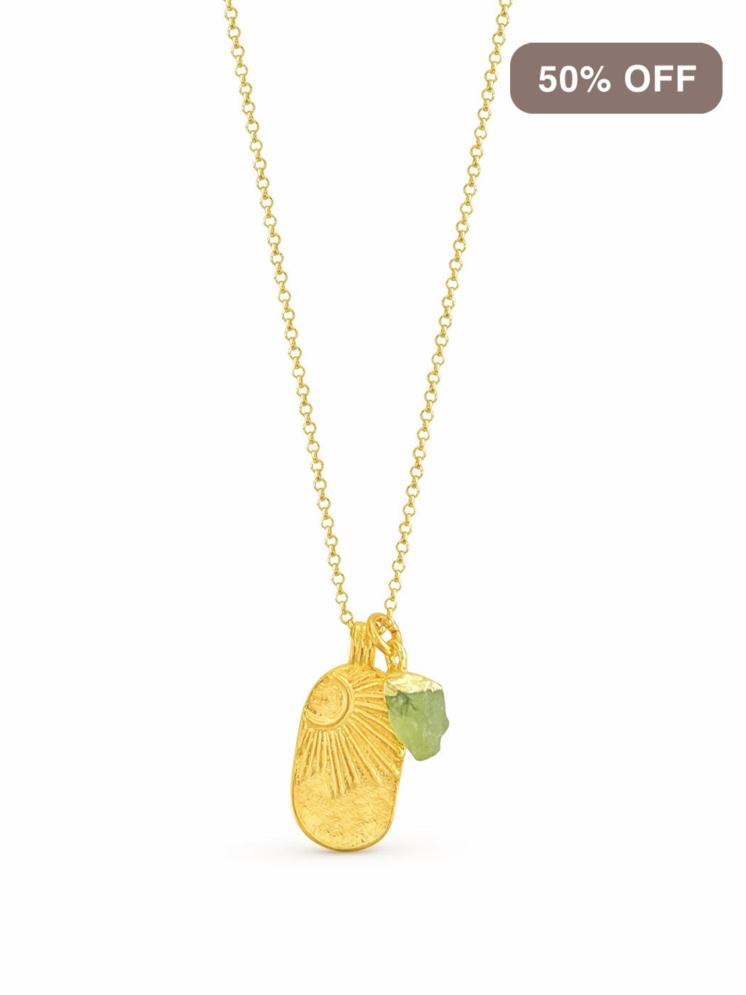 PERIDOT SOLA SUN NECKLACE SALE