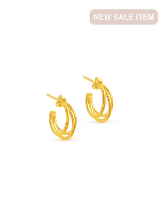 THREE PRONGED CLASSIC EVERY DAY GOLD HOOP
