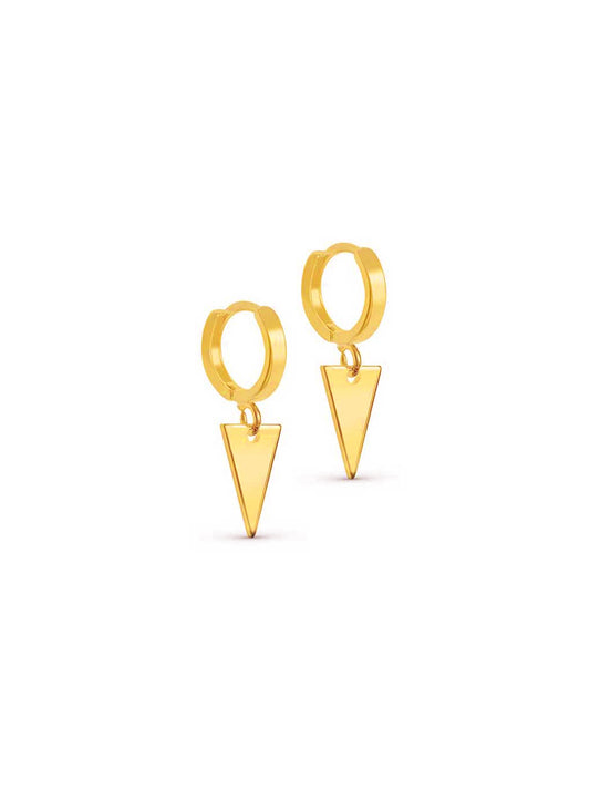 geometric huggie earrings gold