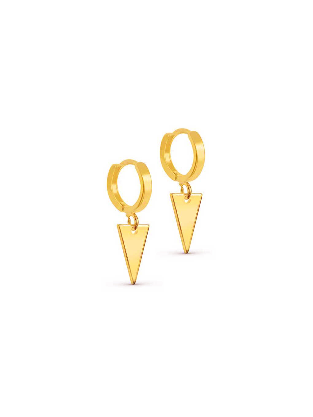 geometric huggie earrings gold