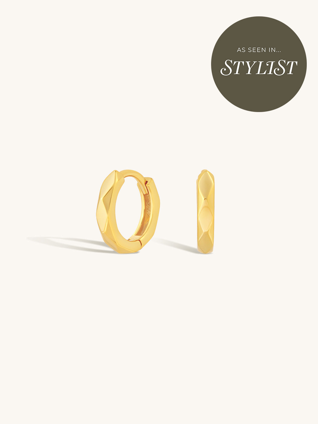 gold faceted simple huggies everyday