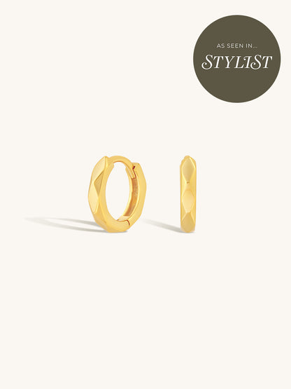 gold faceted simple huggies everyday