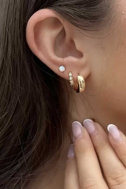 opal huggie stack