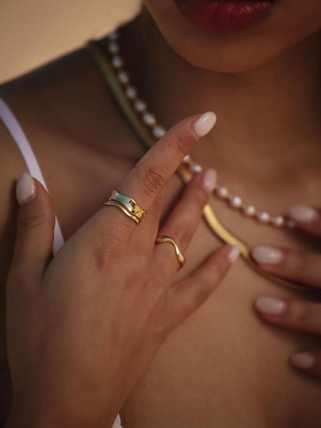 wavey-organic-shaped-gold-stacking-ring