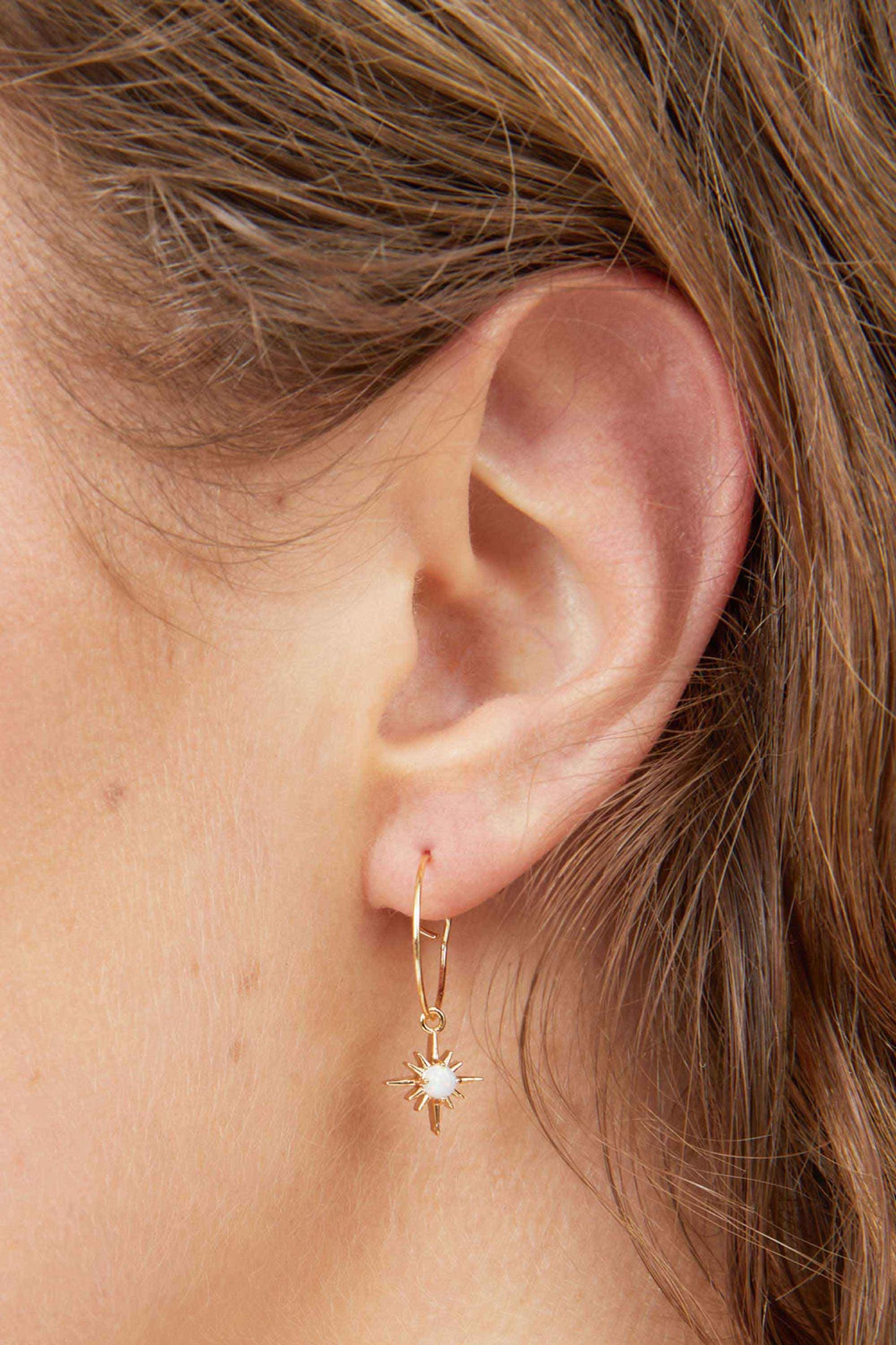 OPAL GOLD STACKING HOOPS